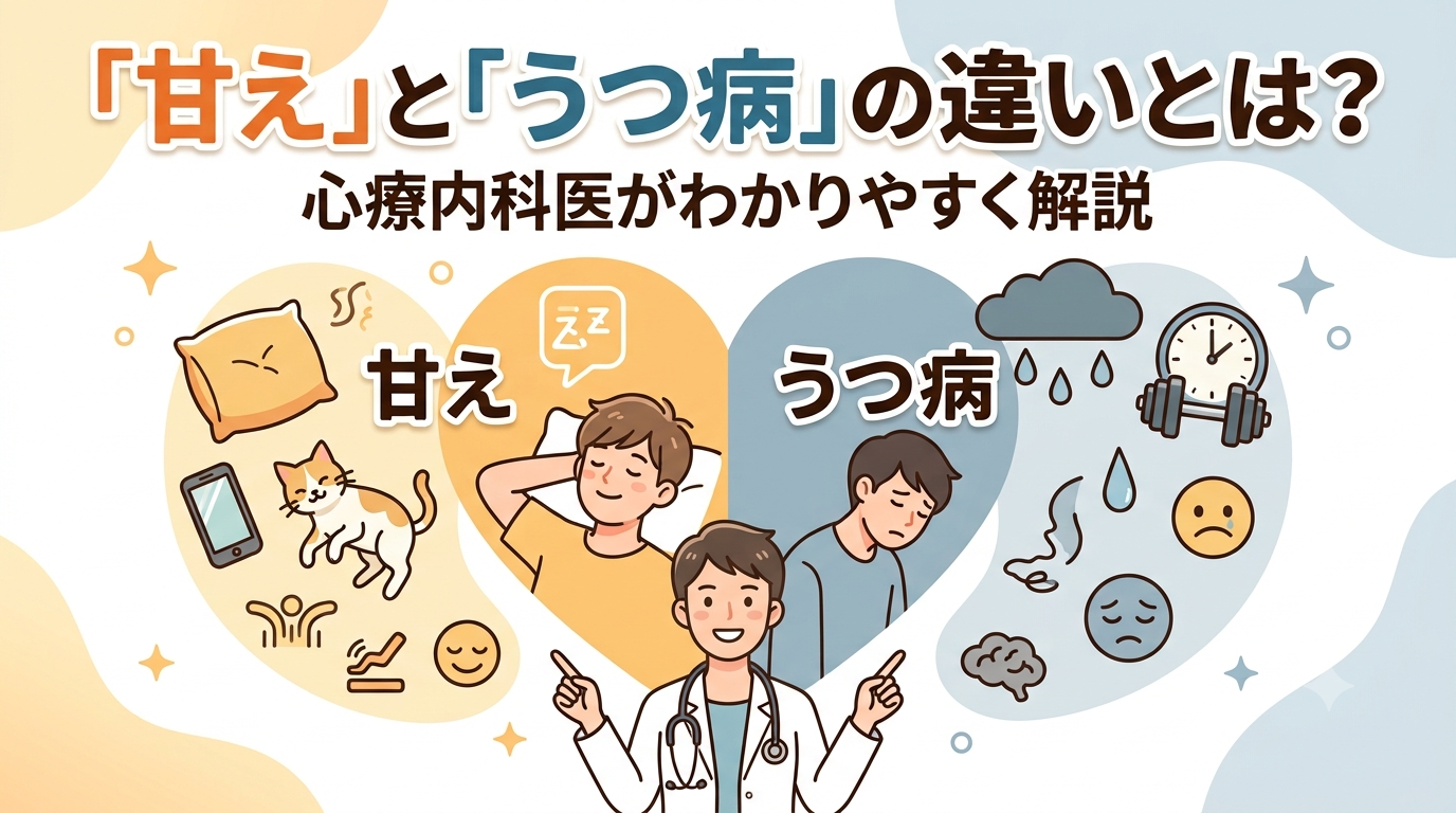 「甘え」と「うつ病」の違いとは？心療内科医がわかりやすく解説