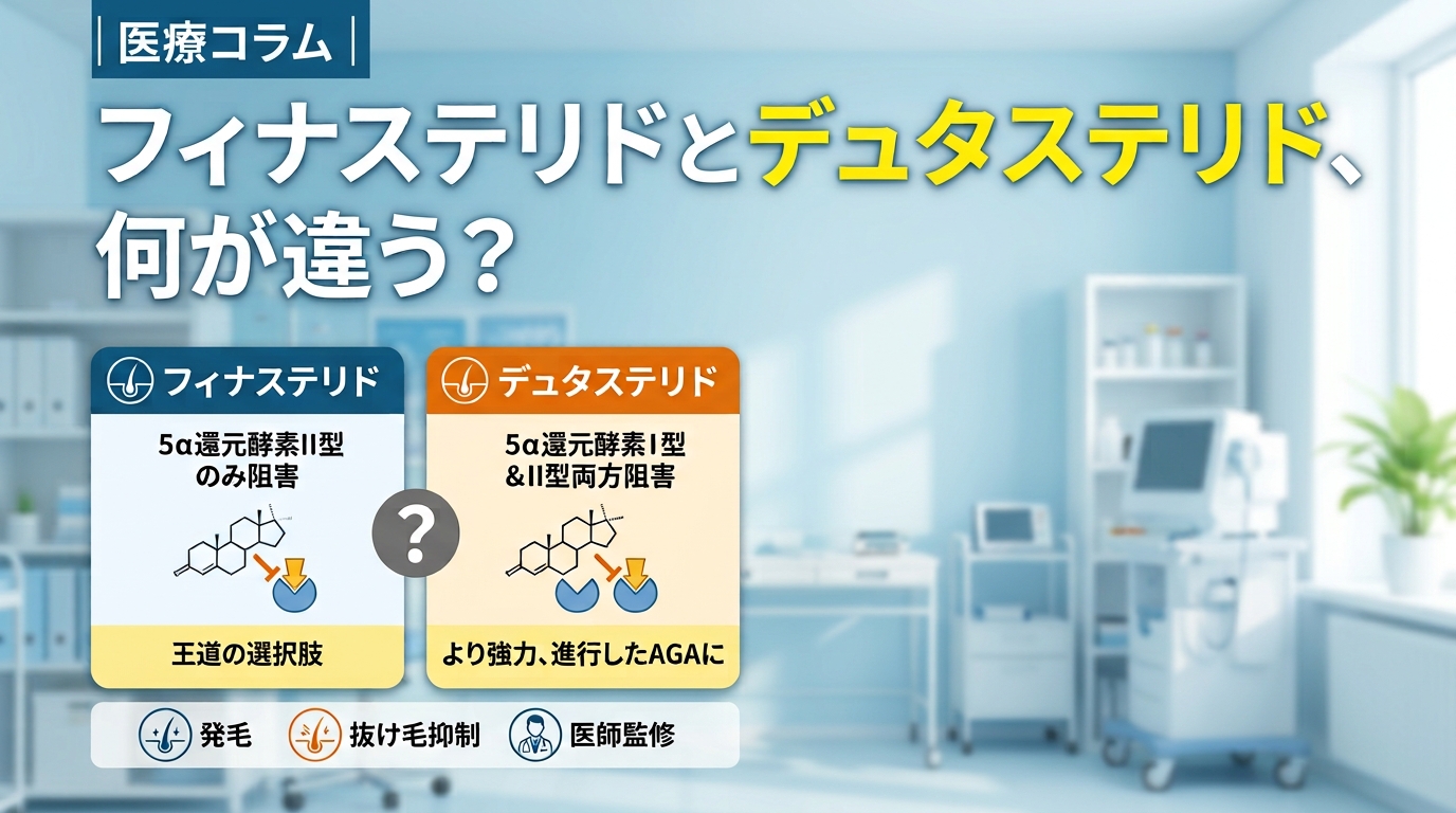 フィナステリドとデュタステリドの違い｜AGA治療薬をわかりやすく解説